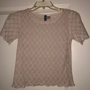 H&M Blush Lace Tee